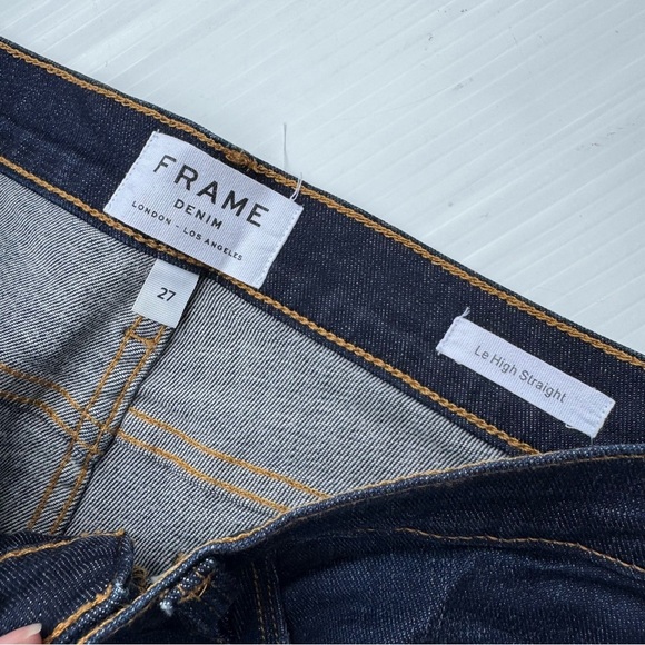 Frame Franklin Le High Straight Denim Classic Indigo Jeans - Picture 12 of 13